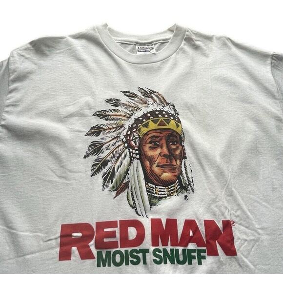 VTG Red Man Chewing Tobacco Shirt Mens XL White Hanes USA Single Stitch 90 RARE - Picture 3 of 8